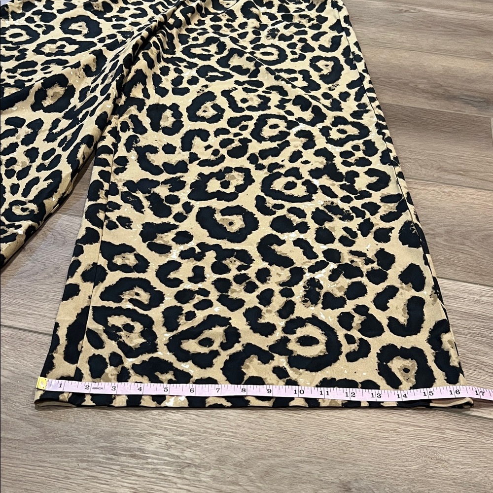 SHEIN Curve Leopard Wide Leg Pants Drawstring Elastic Waist - Picture 7 of 11